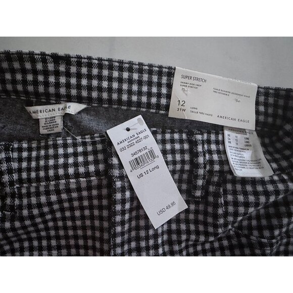 American Eagle Skinny Kick Crop Pants Size 12 Long Super High Rise Super Stretch - Picture 2 of 11